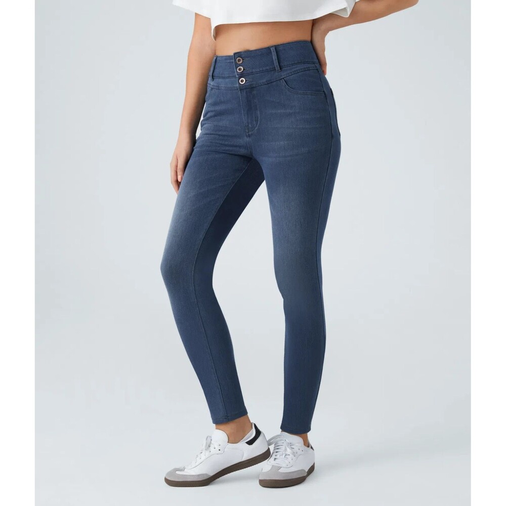 Halara Flex Skinny Jeans Womens XL Blue Medium Wash Stretch NEW